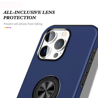 For iPhone 16 Plus Magnetic Ring Holder Phone Case(Navy Blue) - iPhone 16 Plus Cases by buy2fix | Online Shopping UK | buy2fix