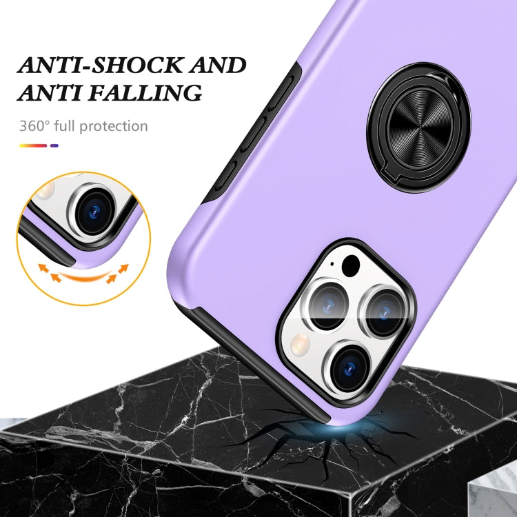 For iPhone 16 Plus Magnetic Ring Holder Phone Case(Purple) - iPhone 16 Plus Cases by buy2fix | Online Shopping UK | buy2fix