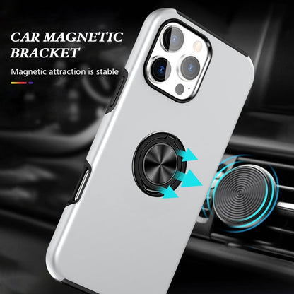 For iPhone 16 Pro Max Magnetic Ring Holder Phone Case(Silver) - iPhone 16 Pro Max Cases by buy2fix | Online Shopping UK | buy2fix