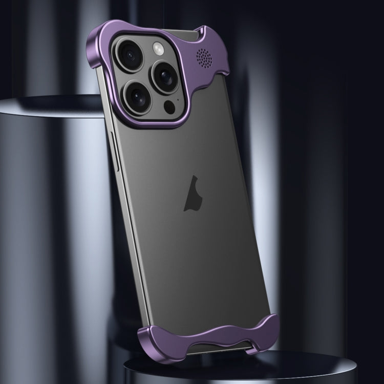 For iPhone 12 Pro Aromatherapy Alloy Frameless Phone Case(Purple) - iPhone 12 / 12 Pro Cases by buy2fix | Online Shopping UK | buy2fix