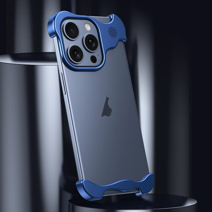 For iPhone 15 Pro Max Aromatherapy Alloy Frameless Phone Case(Blue) - iPhone 15 Pro Max Cases by buy2fix | Online Shopping UK | buy2fix