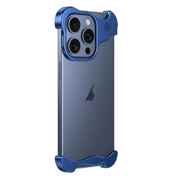 For iPhone 16 Pro Max Aromatherapy Alloy Frameless Phone Case(Blue) - iPhone 16 Pro Max Cases by buy2fix | Online Shopping UK | buy2fix