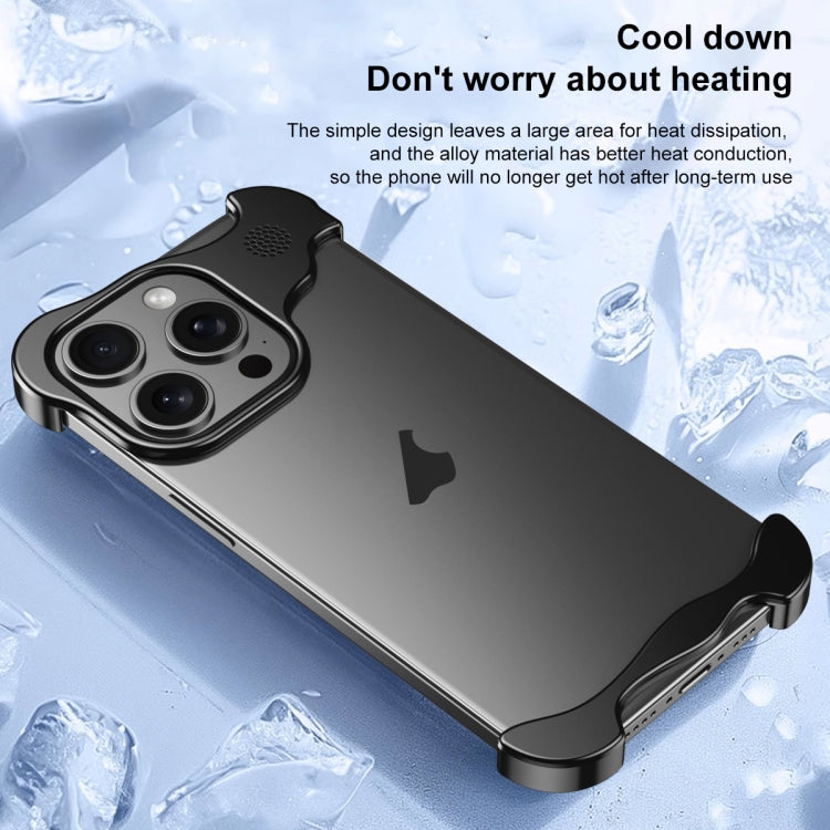 For iPhone 14 Pro Aromatherapy Alloy Frameless Phone Case(Silver) - iPhone 14 Pro Cases by buy2fix | Online Shopping UK | buy2fix