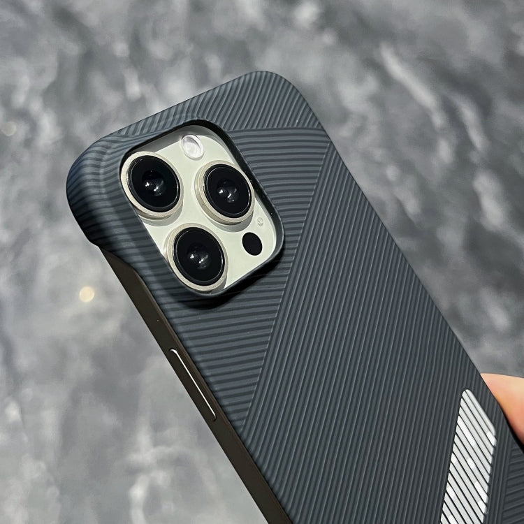 For iPhone 15 Pro Max Carbon Fiber Frameless Cooling Phone Case(Silver) - iPhone 15 Pro Max Cases by buy2fix | Online Shopping UK | buy2fix