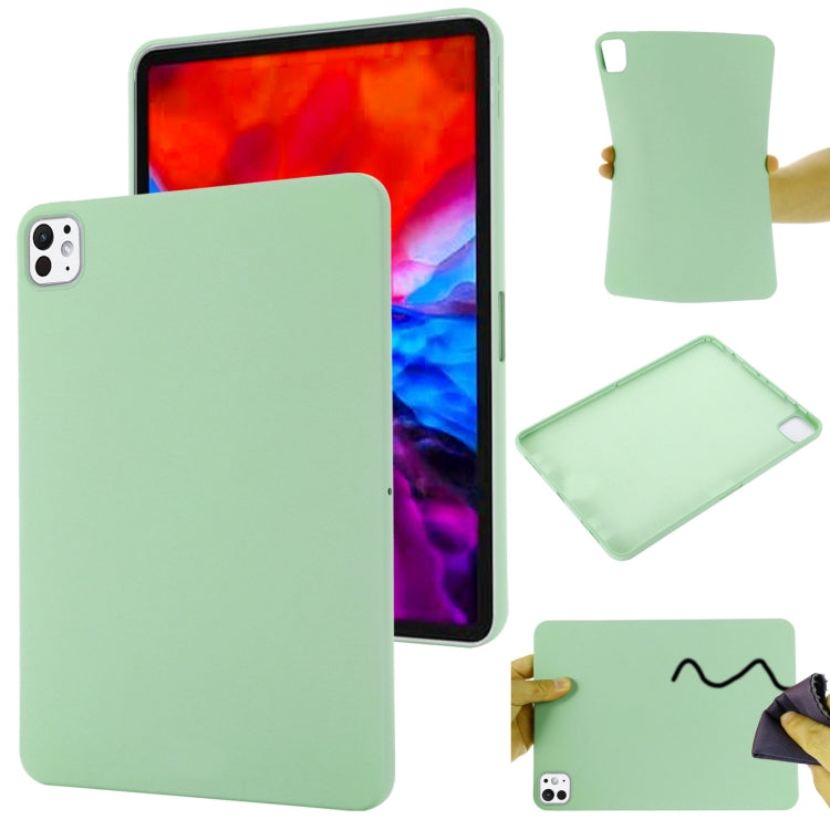 For iPad Pro 11 2024 Pure Color Liquid Silicone Shockproof Tablet Case(Green) - iPad Pro 11 2024 Cases by buy2fix | Online Shopping UK | buy2fix