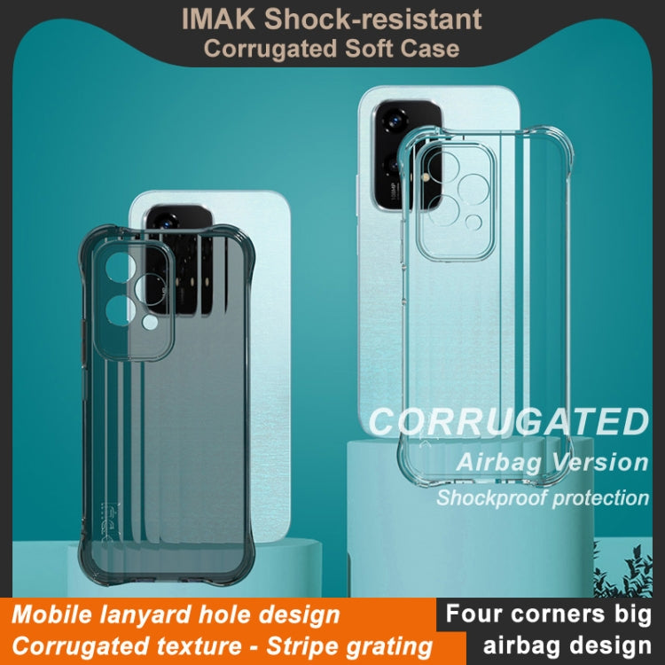 For Honor 200 Lite Global IMAK Corrugated Texture Airbag TPU Phone Case(Transparent Black) - Honor Cases by imak | Online Shopping UK | buy2fix