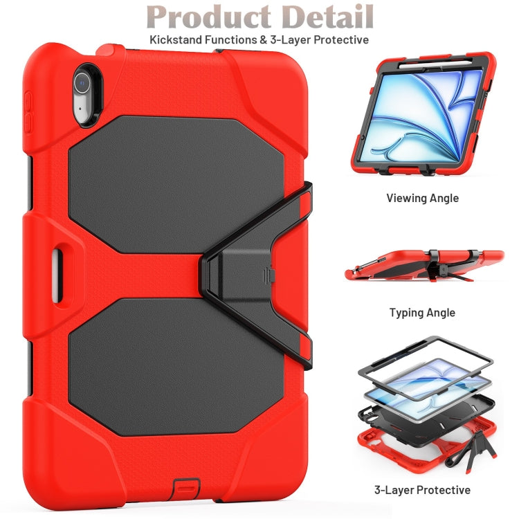 For iPad Air 11 2024 Colorful Silicone Heavy Duty Hybrid PC Tablet Case(Red) - iPad Air 11 2024 Cases by buy2fix | Online Shopping UK | buy2fix