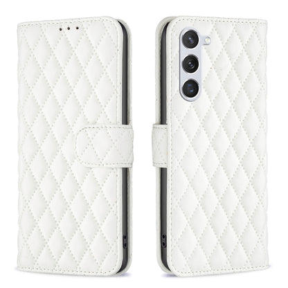 For Samsung Galaxy S25 5G Diamond Lattice Wallet Flip Leather Phone Case(White) - Galaxy S25 5G Cases by buy2fix | Online Shopping UK | buy2fix