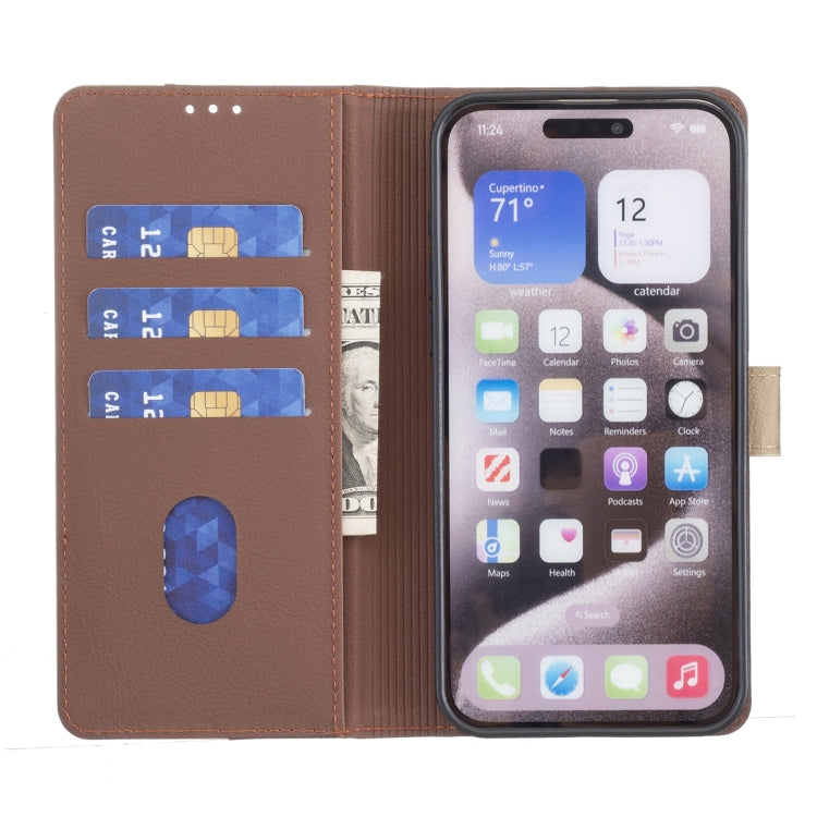 For Google Pixel 9 Color Matching RFID Anti-theft Leather Phone Case(Brown) - Google Cases by buy2fix | Online Shopping UK | buy2fix