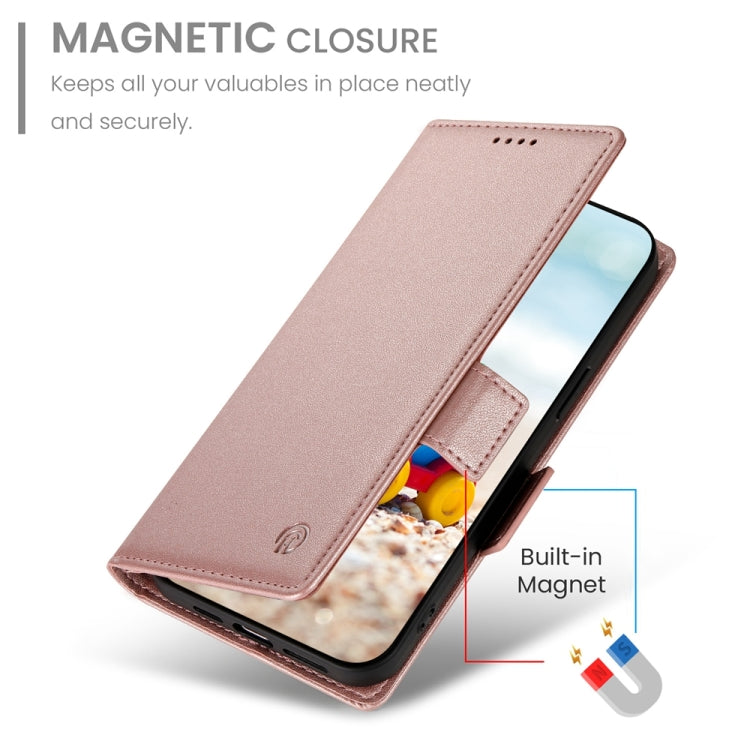 For Google Pixel 9 Side Buckle Magnetic Frosted Leather Phone Case(Rose Gold) - Google Cases by buy2fix | Online Shopping UK | buy2fix