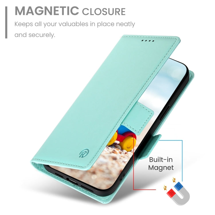 For Google Pixel 9 Side Buckle Magnetic Frosted Leather Phone Case(Mint Green) - Google Cases by buy2fix | Online Shopping UK | buy2fix