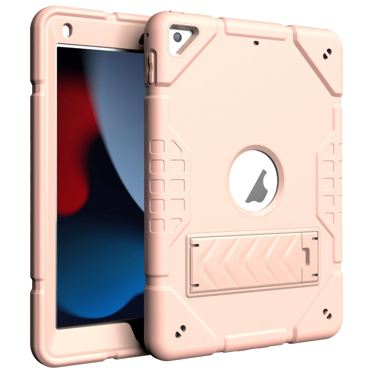 For iPad 10.2 2021 / 2020 / 2019 Armor Holder Silicone Hybrid PC Tablet Case(Rose Gold) - iPad 10.2 Cases by buy2fix | Online Shopping UK | buy2fix