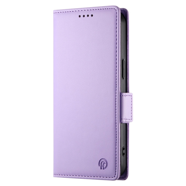 For iPhone 16 Side Buckle Magnetic Frosted Leather Phone Case(Purple) - iPhone 16 Cases by buy2fix | Online Shopping UK | buy2fix