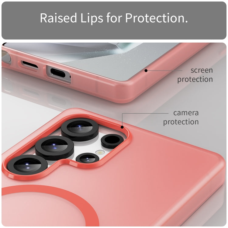 For Samsung Galaxy S25 Ultra MagSafe Frosted Translucent TPU + PC Full Coverage Phone Case(Red) - Galaxy S25 Ultra 5G Cases by buy2fix | Online Shopping UK | buy2fix