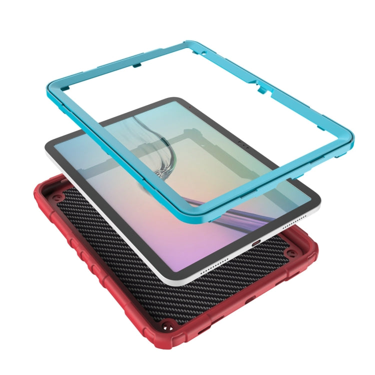 For iPad Air 11 2024 Spider Turntable Handle Stress Relief Tablet Case(Red Blue) - iPad Air 11 2024 Cases by buy2fix | Online Shopping UK | buy2fix