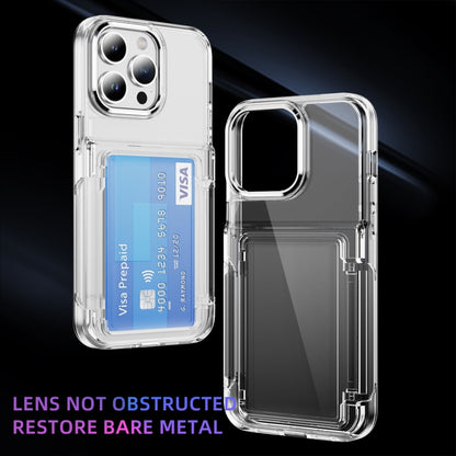 For iPhone 16 Card Holder Acrylic Hybrid TPU Phone Case(Transparent) - iPhone 16 Cases by buy2fix | Online Shopping UK | buy2fix