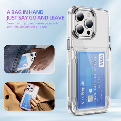 For iPhone 16 Plus Card Holder Acrylic Hybrid TPU Phone Case(Transparent) - iPhone 16 Plus Cases by buy2fix | Online Shopping UK | buy2fix