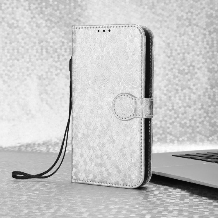 For Blackview Shark 8 Honeycomb Dot Texture Leather Phone Case(Silver) - More Brand by buy2fix | Online Shopping UK | buy2fix