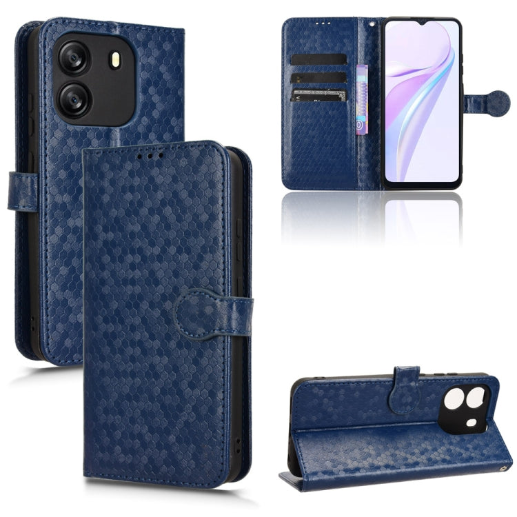 For Blackview Wave 6C Honeycomb Dot Texture Leather Phone Case(Blue) - More Brand by buy2fix | Online Shopping UK | buy2fix