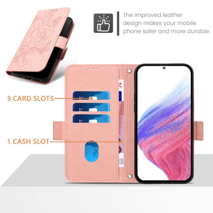 For Google Pixel 9 / 9 Pro Embossed Rose RFID Anti-theft Leather Phone Case(Pink) - Google Cases by buy2fix | Online Shopping UK | buy2fix