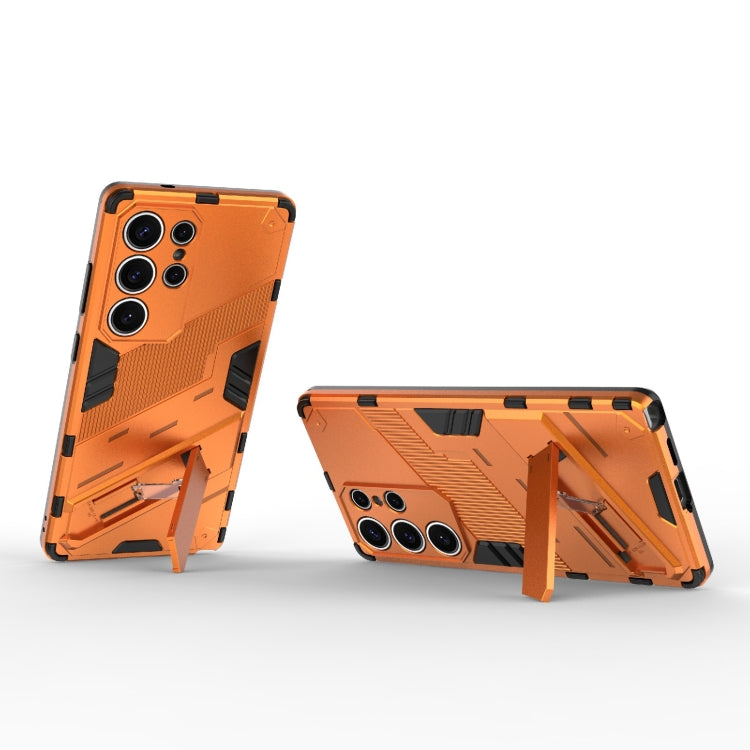 For Samsung Galaxy S25 Ultra 5G Punk Armor 2 in 1 PC + TPU Shockproof Phone Case with Invisible Holder(Orange) - Galaxy S25 Ultra 5G Cases by buy2fix | Online Shopping UK | buy2fix