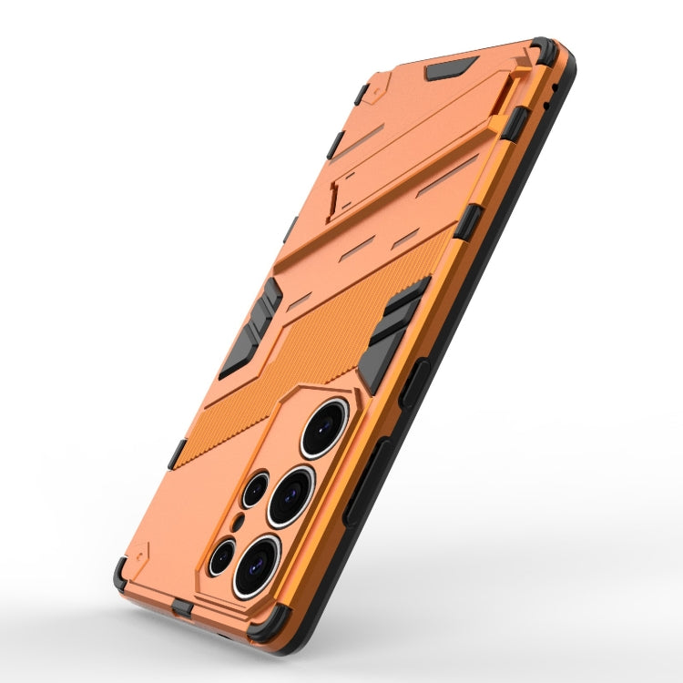 For Samsung Galaxy S25 Ultra 5G Punk Armor 2 in 1 PC + TPU Shockproof Phone Case with Invisible Holder(Orange) - Galaxy S25 Ultra 5G Cases by buy2fix | Online Shopping UK | buy2fix