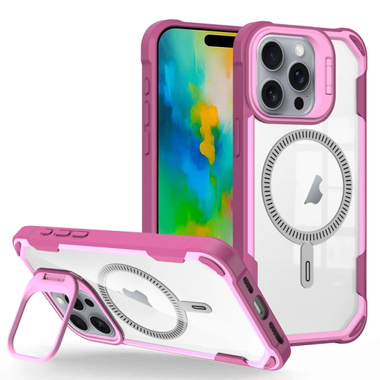 For iPhone 16 Pro Max Transparent Acrylic MagSafe Lens Holder Phone Case(Pink) - iPhone 16 Pro Max Cases by buy2fix | Online Shopping UK | buy2fix