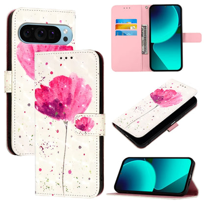 For Google Pixel 9 Pro XL 3D Painting Horizontal Flip Leather Phone Case(Flower) - Google Cases by buy2fix | Online Shopping UK | buy2fix