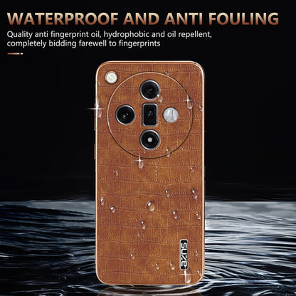 For OPPO Find X7 Ultra AZNS Electroplated Frame Crocodile Texture Full Coverage Phone Case(Green) - OPPO Cases by AZNS | Online Shopping UK | buy2fix