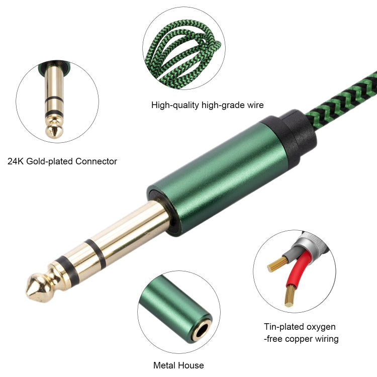 6.35mm Male to 3.5mm Female Audio Adapter Cable, Length:3m(Green) - Aux Cable by buy2fix | Online Shopping UK | buy2fix