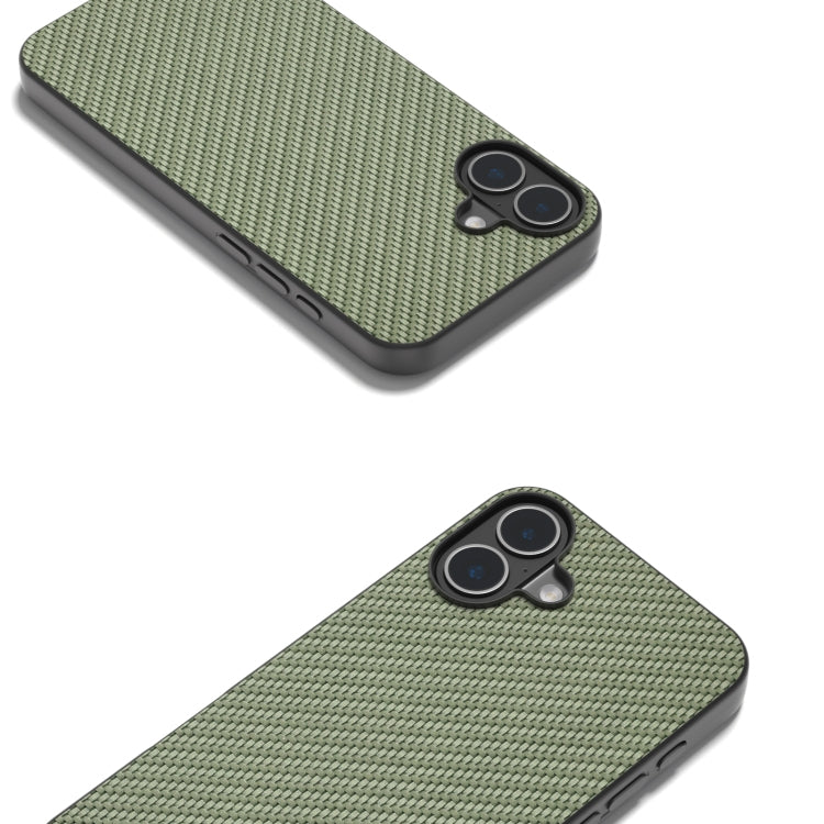 For iPhone 16 Plus Carbon Fiber Texture Protective Phone Case(Green) - iPhone 16 Plus Cases by buy2fix | Online Shopping UK | buy2fix