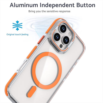 For iPhone 16 Pro Dual-Color Clear Acrylic Hybrid TPU Lens Flip Holder MagSafe Phone Case(Blue) - iPhone 16 Pro Cases by buy2fix | Online Shopping UK | buy2fix