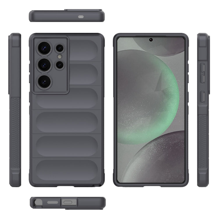 For Samsung Galaxy S25 Ultra 5G Magic Shield TPU + Flannel Phone Case(Dark Grey) - Galaxy S25 Ultra 5G Cases by buy2fix | Online Shopping UK | buy2fix