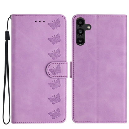 For Samsung Galaxy S25+ 5G Seven Butterflies Embossed Leather Phone Case(Purple) - Galaxy S25+ 5G Cases by buy2fix | Online Shopping UK | buy2fix