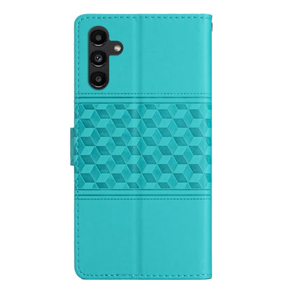 For Samsung Galaxy S25 5G Diamond Embossed Skin Feel Leather Phone Case(Blue) - Galaxy S25 5G Cases by buy2fix | Online Shopping UK | buy2fix