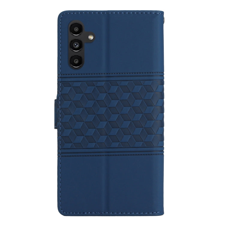 For Samsung Galaxy S25 5G Diamond Embossed Skin Feel Leather Phone Case(Dark Blue) - Galaxy S25 5G Cases by buy2fix | Online Shopping UK | buy2fix