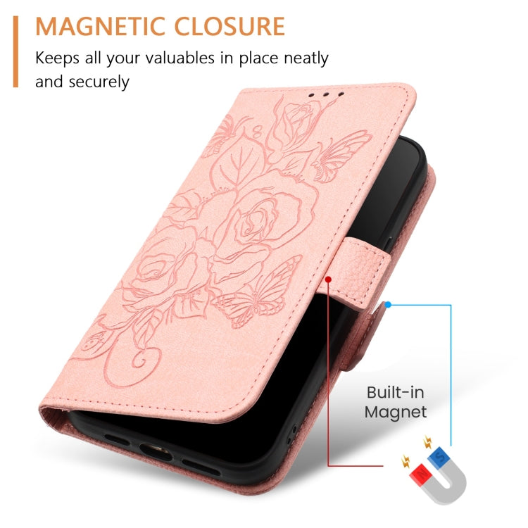 For Redmi K70 Ultra 5G Global Embossed Rose RFID Anti-theft Leather Phone Case(Pink) - Xiaomi Cases by buy2fix | Online Shopping UK | buy2fix