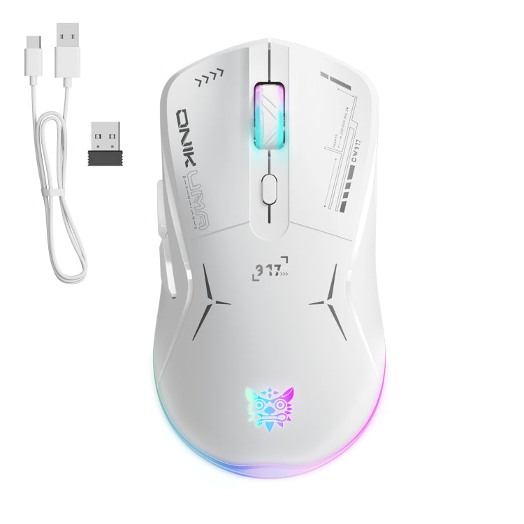 ONIKUMA CW917 RGB 4800DPI Dual Mode Wired + 2.4GHz Wireless Mouse(White) - Wireless Mice by ONIKUMA | Online Shopping UK | buy2fix