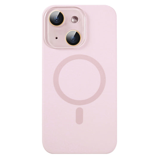 For iPhone 14 Plus MagSafe Liquid Silicone Full Coverage Phone Case with Lens Film(Pink) - iPhone 14 Plus Cases by buy2fix | Online Shopping UK | buy2fix