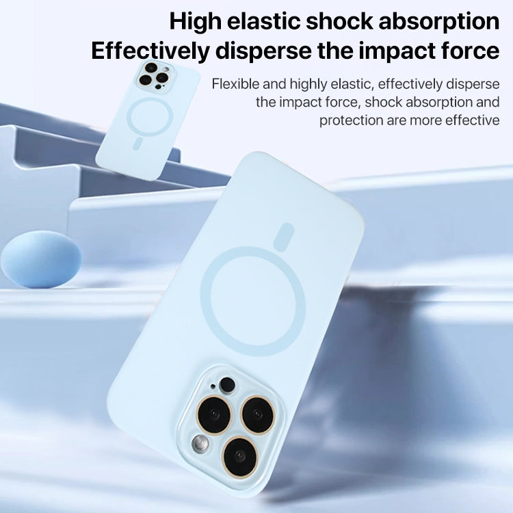 For iPhone 16 Pro Liquid Silicone MagSafe Full Coverage Phone Case with Lens Film(Blue) - iPhone 16 Pro Cases by buy2fix | Online Shopping UK | buy2fix