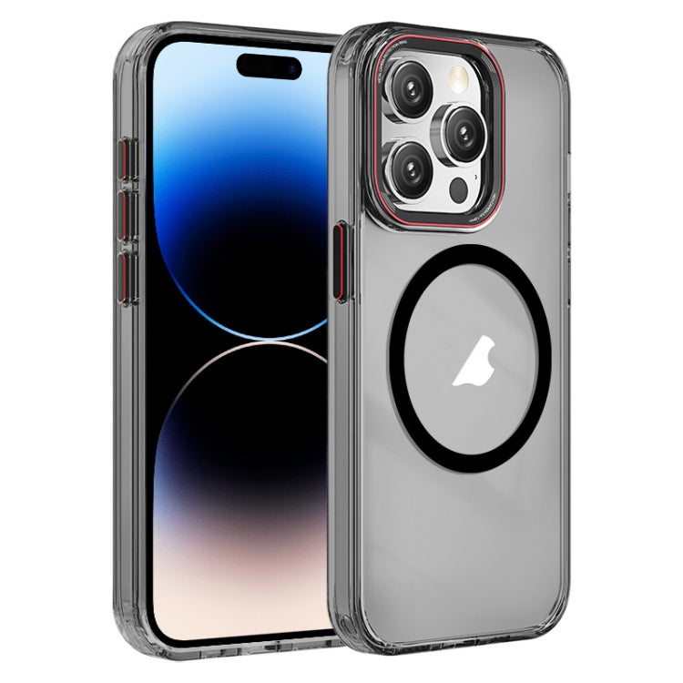 For iPhone 14 Pro Max Crystal TPU Hybrid PC MagSafe Phone Case(Transparent Black) - iPhone 14 Pro Max Cases by buy2fix | Online Shopping UK | buy2fix