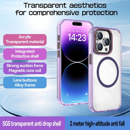 For iPhone 14 Plus Crystal TPU Hybrid PC MagSafe Phone Case(Transparent Blue) - iPhone 14 Plus Cases by buy2fix | Online Shopping UK | buy2fix