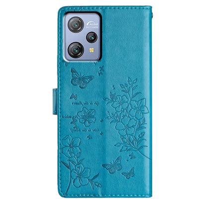 For Blackview A53 / A53 Pro Butterflies and Flowers Leather Phone Case(Blue) - More Brand by buy2fix | Online Shopping UK | buy2fix