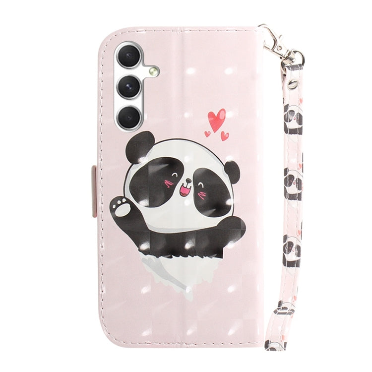 For Samsung Galaxy S25+ 5G 3D Colored Horizontal Flip Leather Phone Case(Heart Panda) - Galaxy S25+ 5G Cases by buy2fix | Online Shopping UK | buy2fix