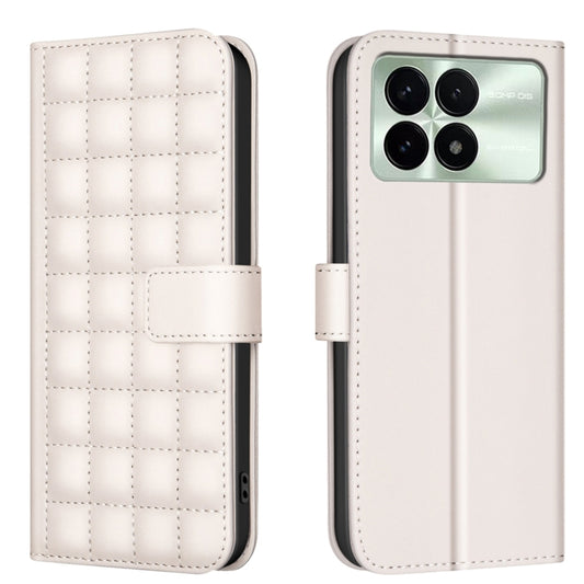 For Redmi K70 / K70 Pro Square Texture Leather Phone Case(Beige) - Xiaomi Cases by buy2fix | Online Shopping UK | buy2fix