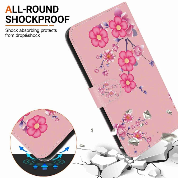 For Samsung Galaxy S25 5G Crystal Texture Colored Drawing Leather Phone Case(Cherry Blossoms) - Galaxy S25 5G Cases by buy2fix | Online Shopping UK | buy2fix