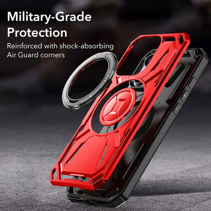 For iPhone 16 Plus Armor II Series MagSafe Magnetic Holder Phone Case(Red) - iPhone 16 Plus Cases by buy2fix | Online Shopping UK | buy2fix