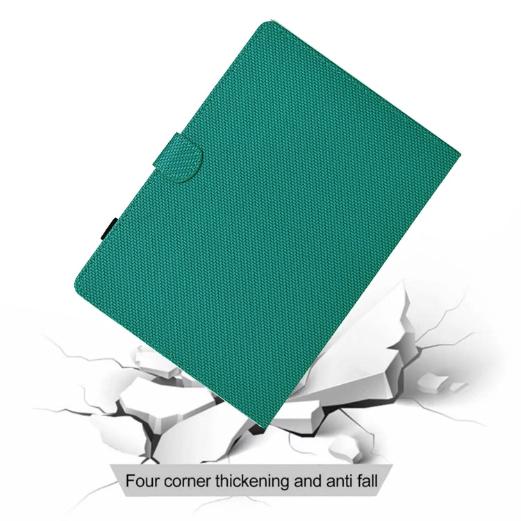 For iPad Air 11 2024 Solid Color Fiber Texture Smart Tablet Leather Case(Lake Green) - iPad Air 11 2024 Cases by buy2fix | Online Shopping UK | buy2fix