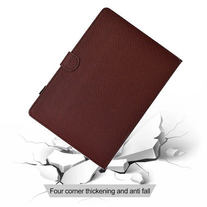 For Samsung Galaxy Tab A9+ Solid Color Fiber Texture Smart Tablet Leather Case(Brown) - Galaxy Tab A9+ by buy2fix | Online Shopping UK | buy2fix