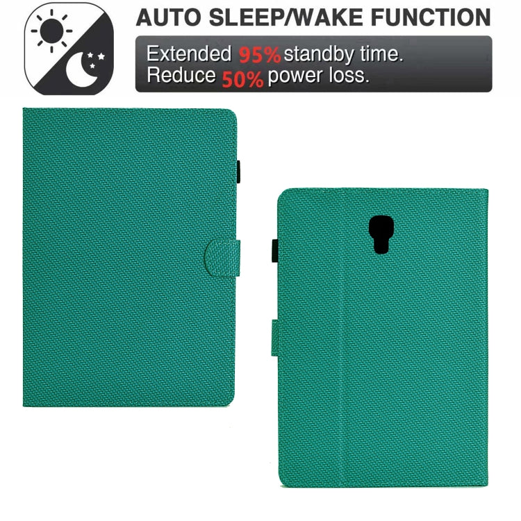 For Samsung Galaxy Tab A 10.5 Solid Color Fiber Texture Smart Tablet Leather Case(Lake Green) - Tab A 10.5 by buy2fix | Online Shopping UK | buy2fix